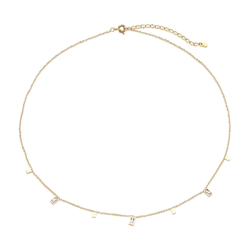 Teardrop Charm Necklace, Stainless Steel Dangling Necklace , Minimalist Simple Chain Necklace