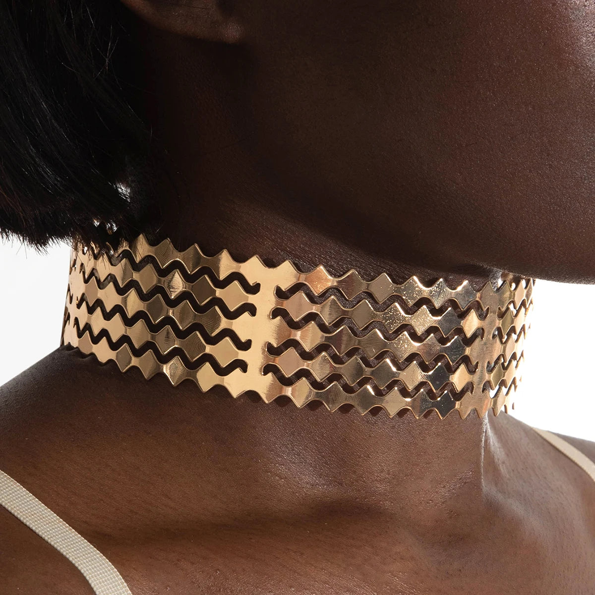 Docona Tocona Punk Heavy Metal Chain Choker Necklace for Women Fashion Gold Silver Color Alloy Simple Style Party Jewelry Collar