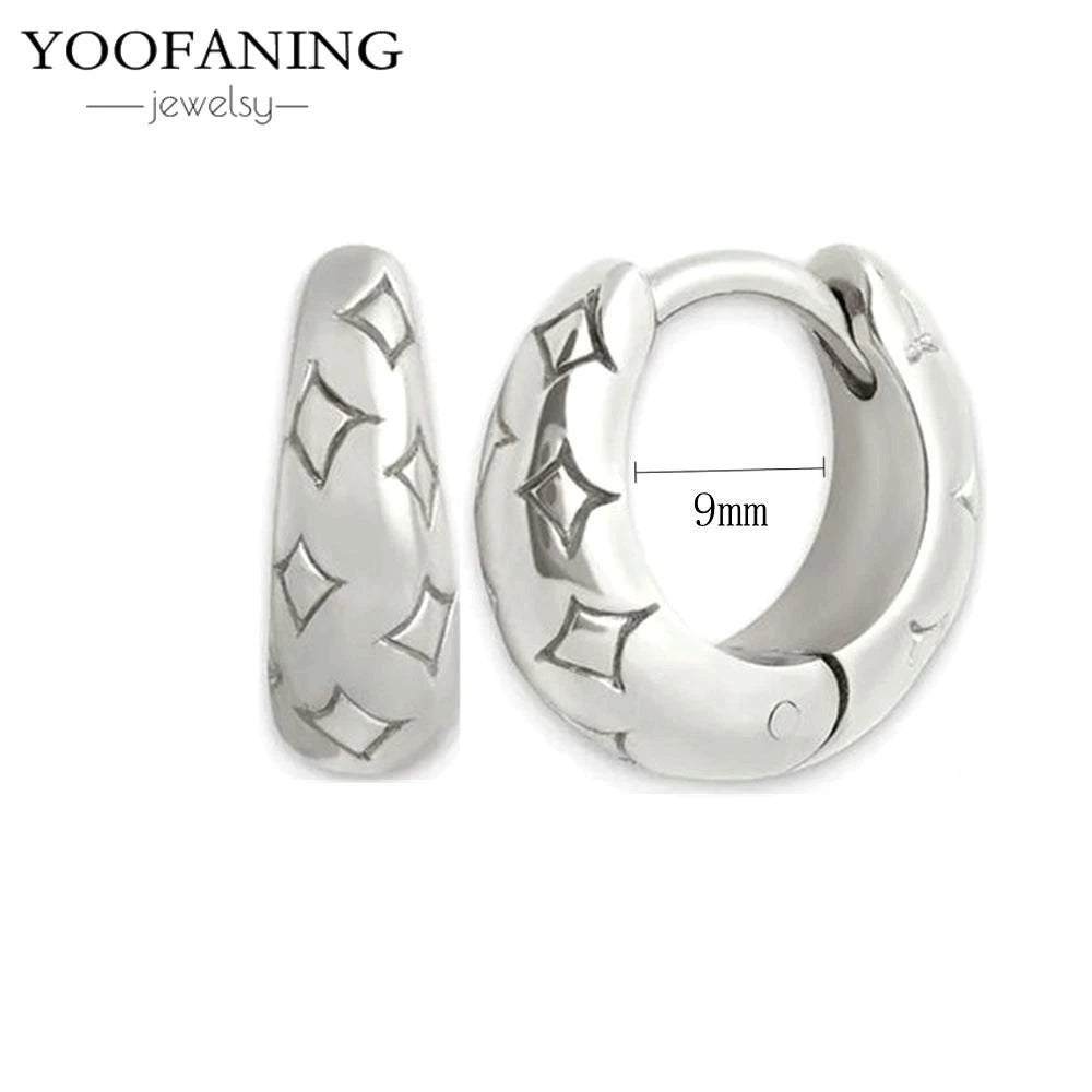 2025 New 925 Sterling Silver Needle Classic Retro Gold and Silver Ring Shaped Women's Large Earrings Party Luxury Jewelry Gifts