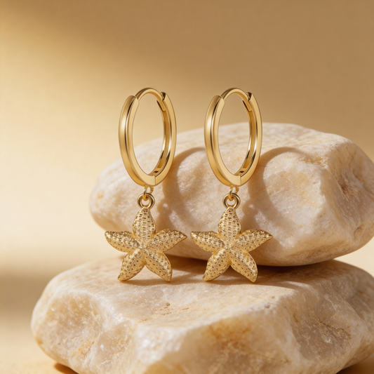 Boucles d'Oreille Étoile de Mer Étincelante