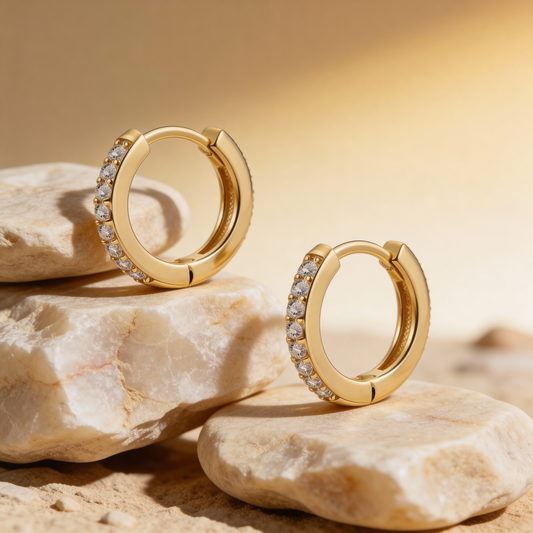 Boucles d'Oreille Pavées Scintillantes