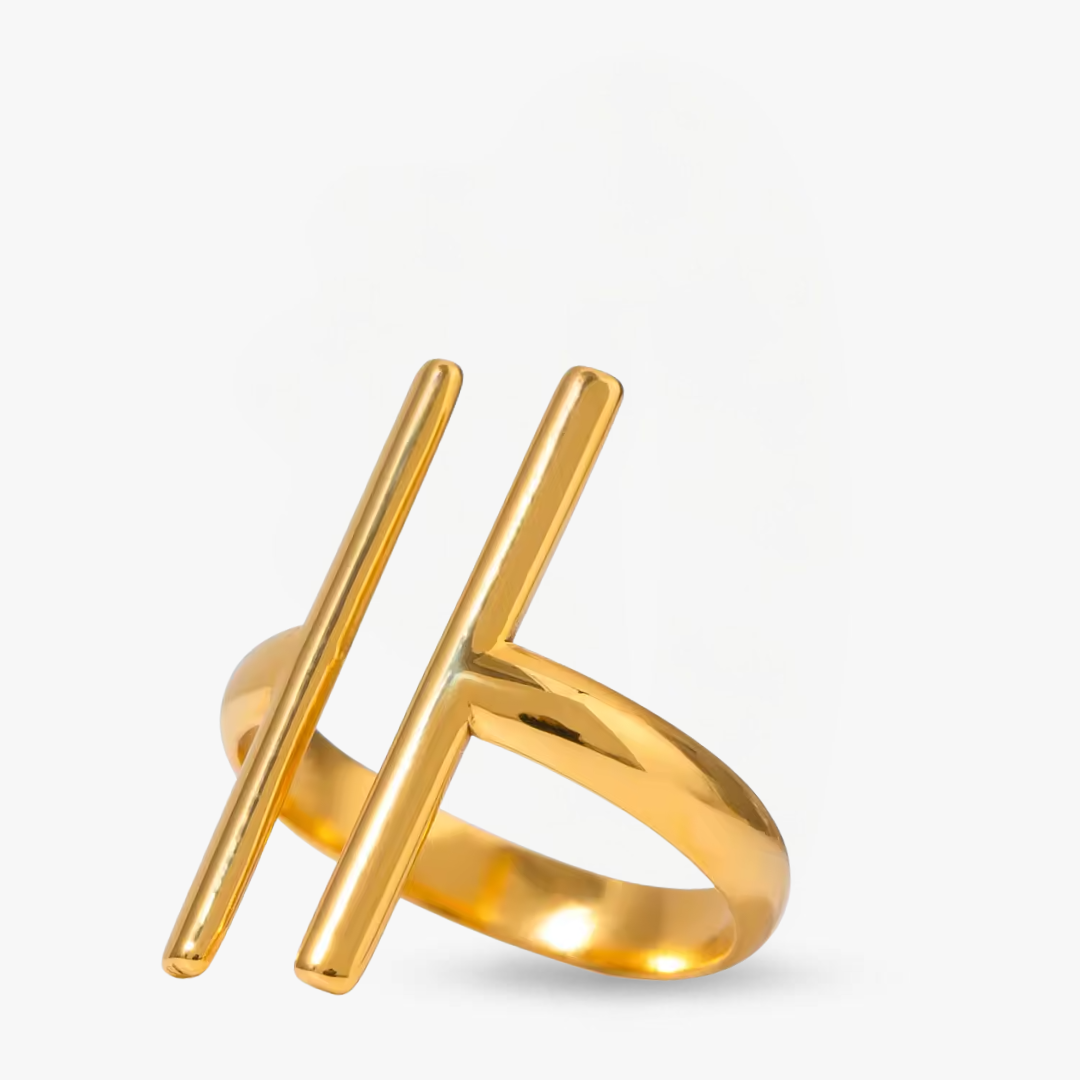 Bague barre dorée