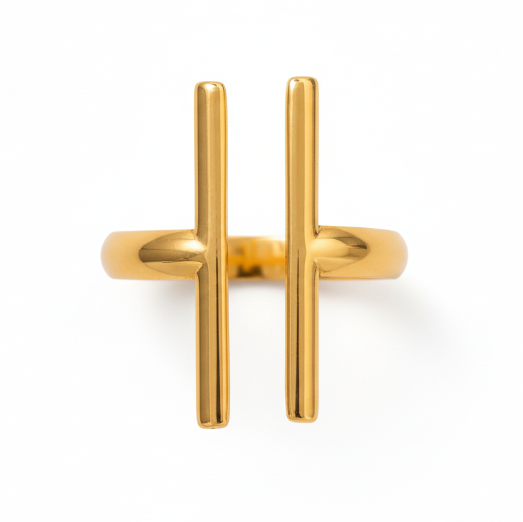 Bague barre dorée