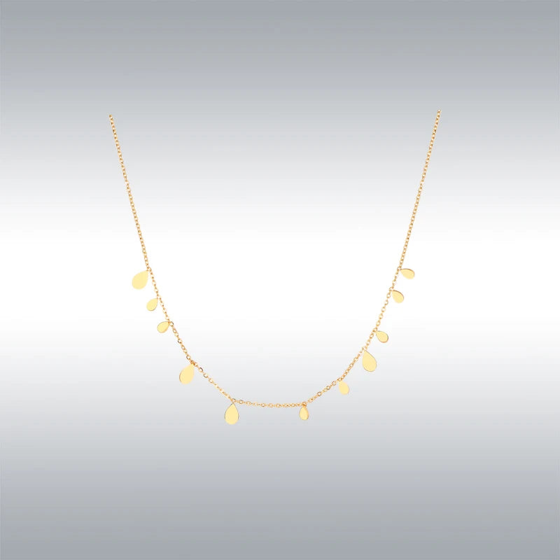 Teardrop Charm Necklace, Stainless Steel Dangling Necklace , Minimalist Simple Chain Necklace