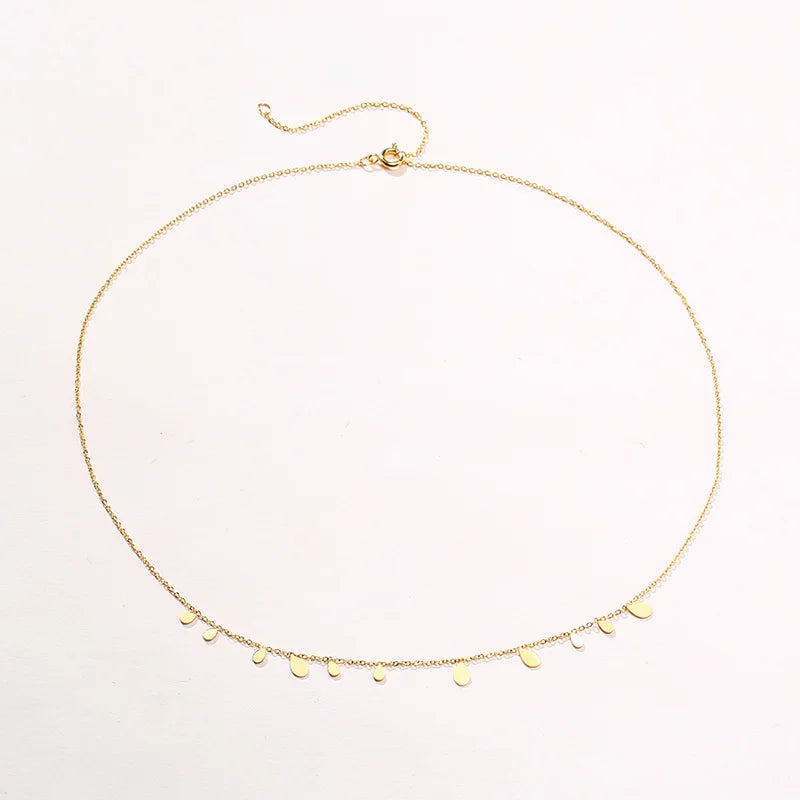 Teardrop Charm Necklace, Stainless Steel Dangling Necklace , Minimalist Simple Chain Necklace