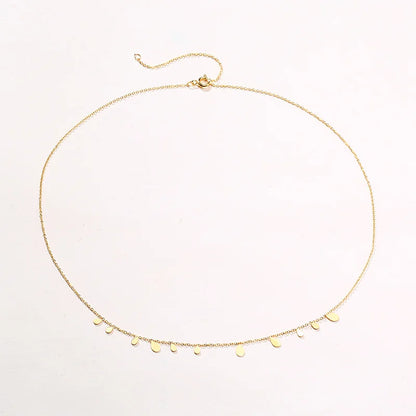 Teardrop Charm Necklace, Stainless Steel Dangling Necklace , Minimalist Simple Chain Necklace