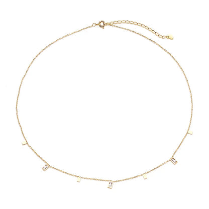 Teardrop Charm Necklace, Stainless Steel Dangling Necklace , Minimalist Simple Chain Necklace