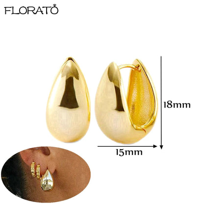2025 New Gold Color Smooth Small Circle Earrings for Women 925 Sterling Silver Needle Trend Pendant Earrings Party Jewelry Gift