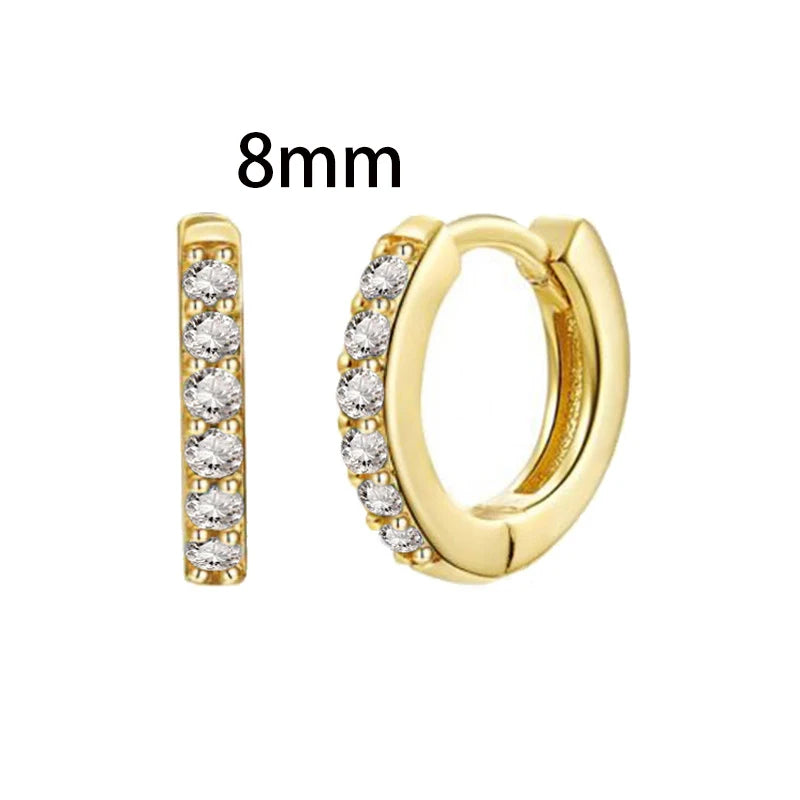 New Design Stainless Steel Cubic Zirconia Chain Hoop Earring For Women Square Water Drop Punk Cartilage Earring Piercing Jewelry