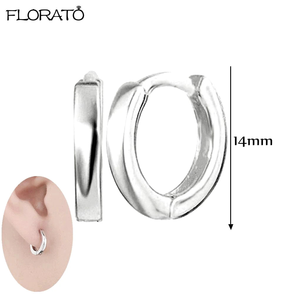 2025 New Gold Color Smooth Small Circle Earrings for Women 925 Sterling Silver Needle Trend Pendant Earrings Party Jewelry Gift