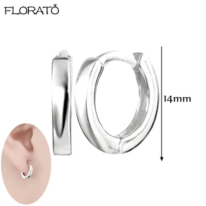 2025 New Gold Color Smooth Small Circle Earrings for Women 925 Sterling Silver Needle Trend Pendant Earrings Party Jewelry Gift