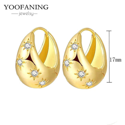 2025 New  925 Sterling Silver Needle Classic Retro Gold and Silver Ring Shaped Women's Large Earrings Party Luxury Jewelry Gifts