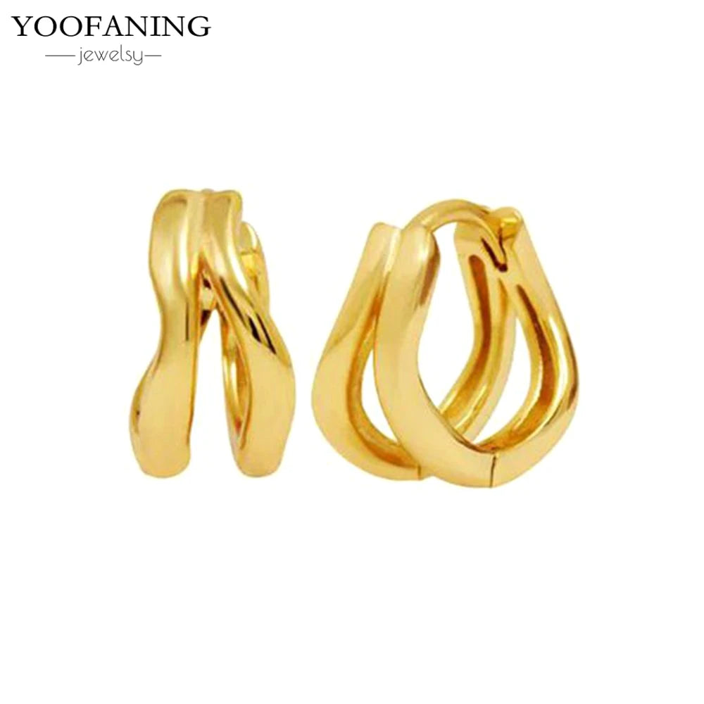 2025 New  925 Sterling Silver Needle Classic Retro Gold and Silver Ring Shaped Women's Large Earrings Party Luxury Jewelry Gifts