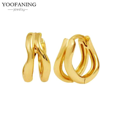 2025 New  925 Sterling Silver Needle Classic Retro Gold and Silver Ring Shaped Women's Large Earrings Party Luxury Jewelry Gifts