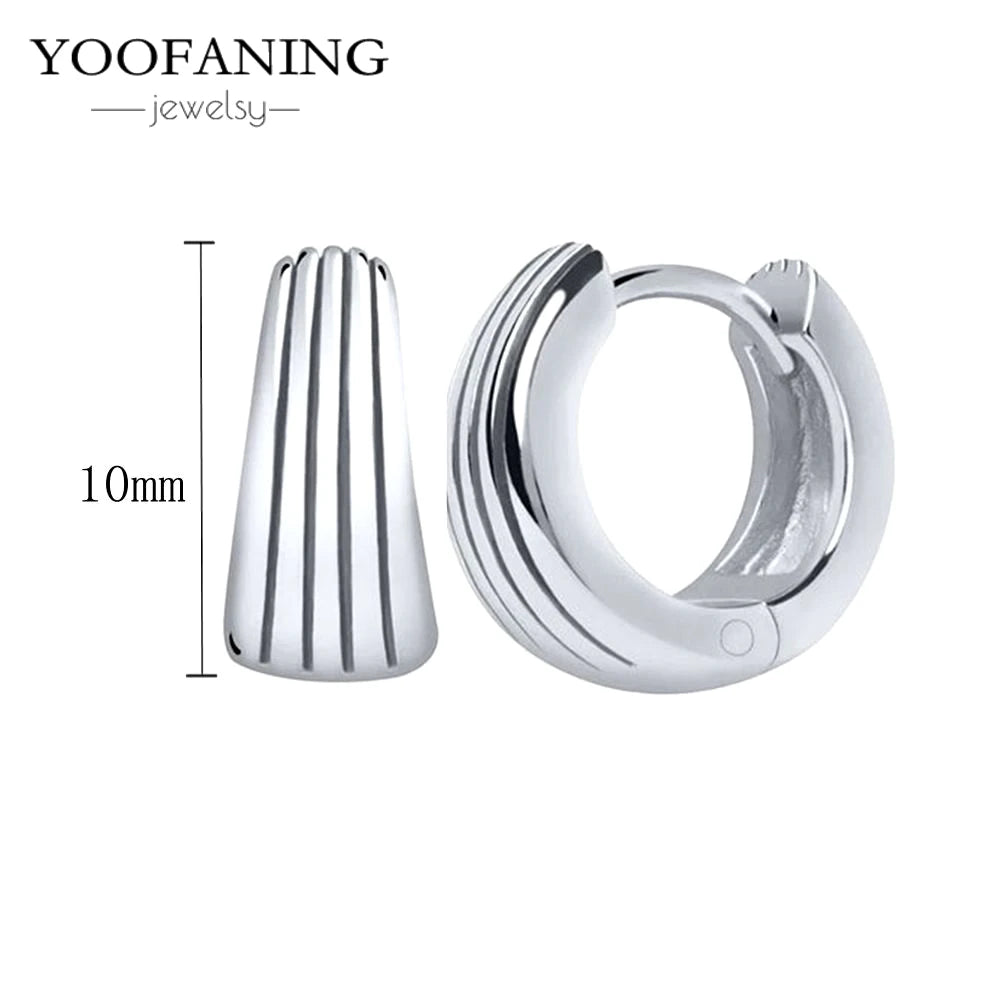 2025 New  925 Sterling Silver Needle Classic Retro Gold and Silver Ring Shaped Women's Large Earrings Party Luxury Jewelry Gifts