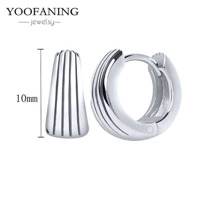 2025 New  925 Sterling Silver Needle Classic Retro Gold and Silver Ring Shaped Women's Large Earrings Party Luxury Jewelry Gifts