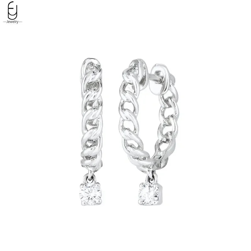 925 Stelings Silver Ear Needle Small Square Drop Earrings For Women Crystal Octagonal Star Sun Hoop Earrings Fashion Jewelry