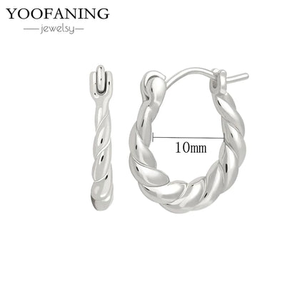 2025 New  925 Sterling Silver Needle Classic Retro Gold and Silver Ring Shaped Women's Large Earrings Party Luxury Jewelry Gifts