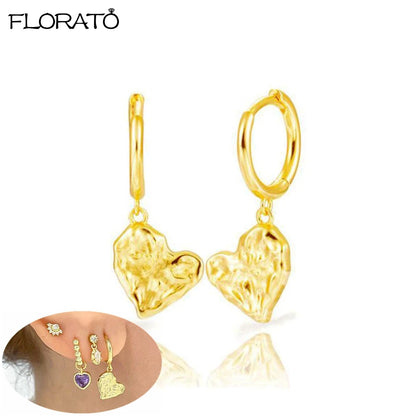 2025 New Gold Color Smooth Small Circle Earrings for Women 925 Sterling Silver Needle Trend Pendant Earrings Party Jewelry Gift