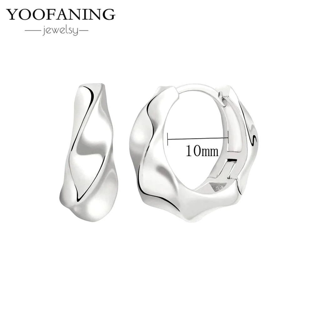 2025 New  925 Sterling Silver Needle Classic Retro Gold and Silver Ring Shaped Women's Large Earrings Party Luxury Jewelry Gifts