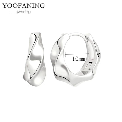 2025 New  925 Sterling Silver Needle Classic Retro Gold and Silver Ring Shaped Women's Large Earrings Party Luxury Jewelry Gifts