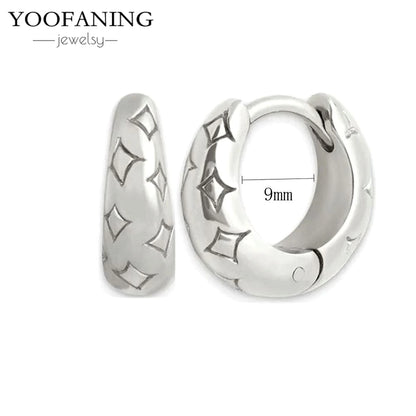 2025 New  925 Sterling Silver Needle Classic Retro Gold and Silver Ring Shaped Women's Large Earrings Party Luxury Jewelry Gifts