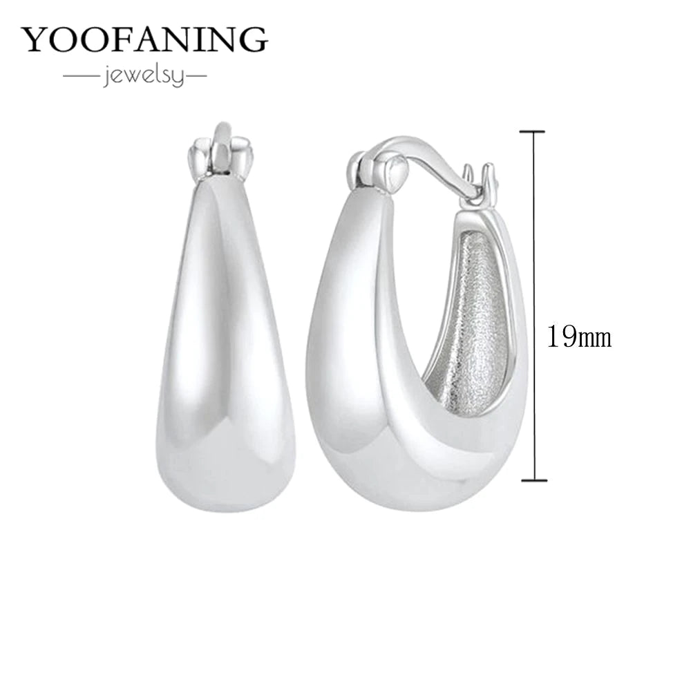 2025 New  925 Sterling Silver Needle Classic Retro Gold and Silver Ring Shaped Women's Large Earrings Party Luxury Jewelry Gifts