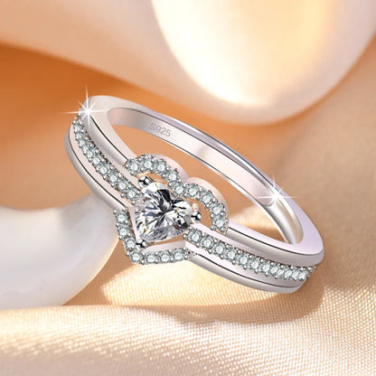 Original 925 Sterling Silver Ring High Quality Adjustable Opening AAA Zircon For Women Wedding Fine Fashion Jewelry Gift
