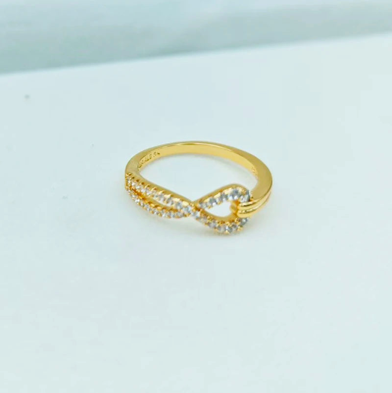 2025 New 14K Gold Plating Ring Sparkling Pink Bow Ring Princess Ring Original 925 Silver Color Finger Ring Fine Jewelry Women Gi