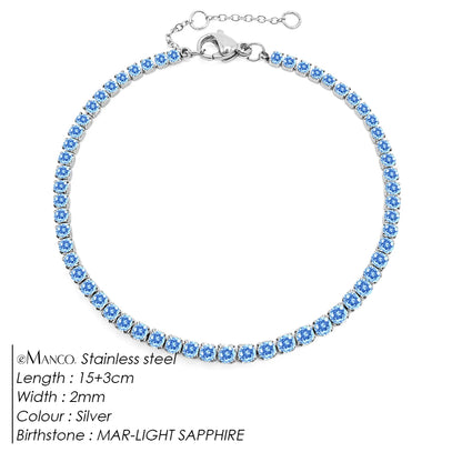 eManco Stainless Steel Gold Plated Sparkling Bracelet High Quality White Zirconia Single Row Simple Accessory For Girls