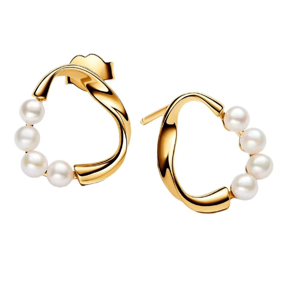 New Original 925 Sterling Silver Pearl Set Charms Ring Heart Earrings Beads Romantic Pendant Fit Bracelets Necklace Jewelry Gift