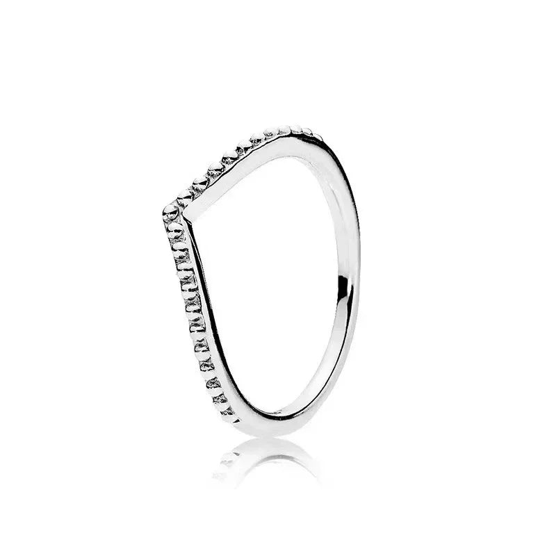 Original 925 Sterling Silver Princess Crown Moon Star Heart Bow Shell Crystal Rings Women Valentine's Birthday Gifts DIY Jewelry