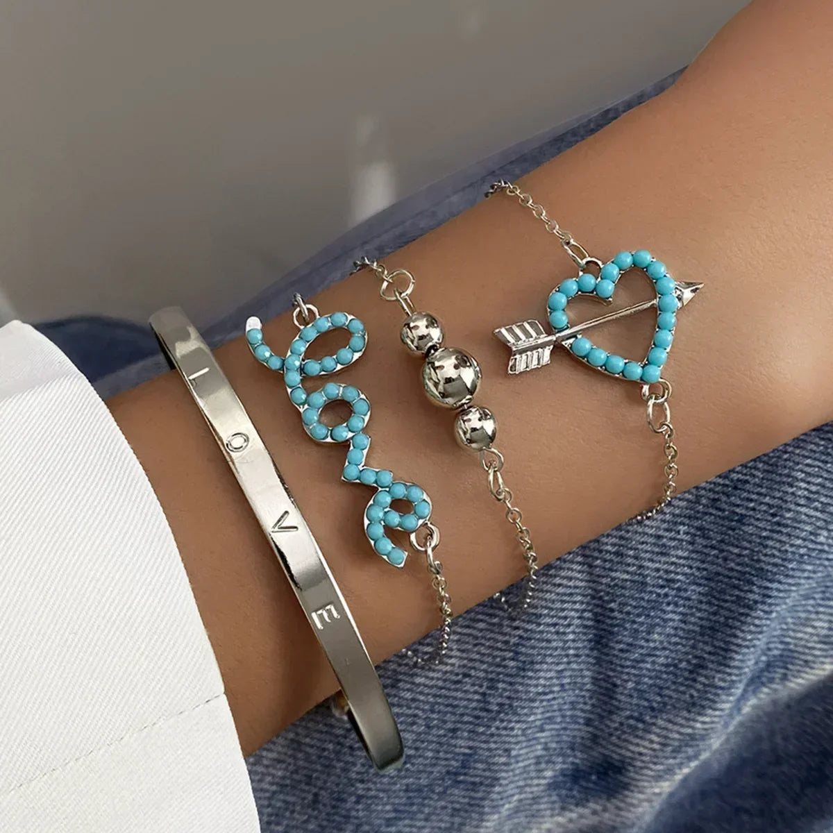 Hot Sale Exaggerate Individuality Metal Smooth Surface Water Drop Bangle for Woman  Adjustable Bracelet Paty Jewelry Daily Wear