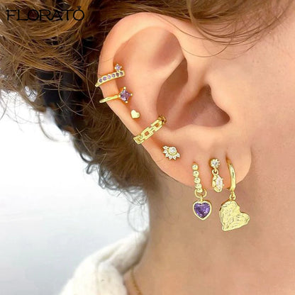 2025 New Gold Color Smooth Small Circle Earrings for Women 925 Sterling Silver Needle Trend Pendant Earrings Party Jewelry Gift