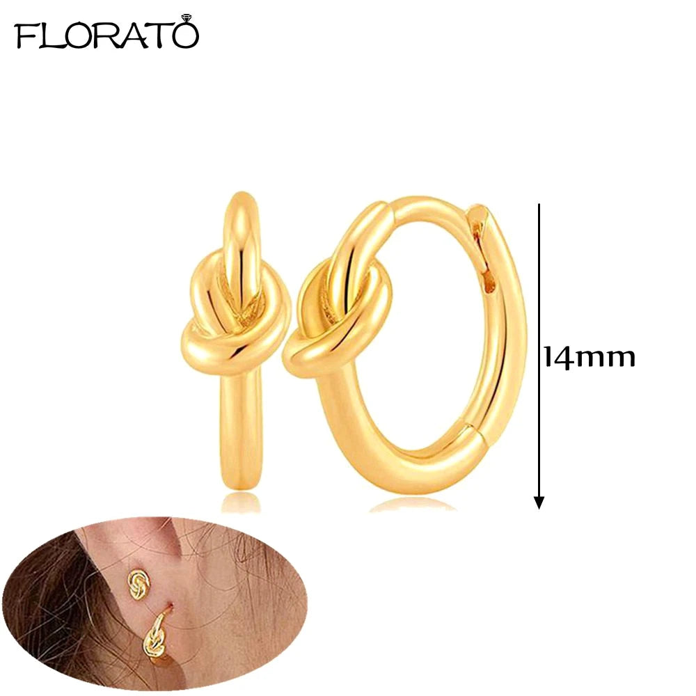 2025 New Gold Color Smooth Small Circle Earrings for Women 925 Sterling Silver Needle Trend Pendant Earrings Party Jewelry Gift