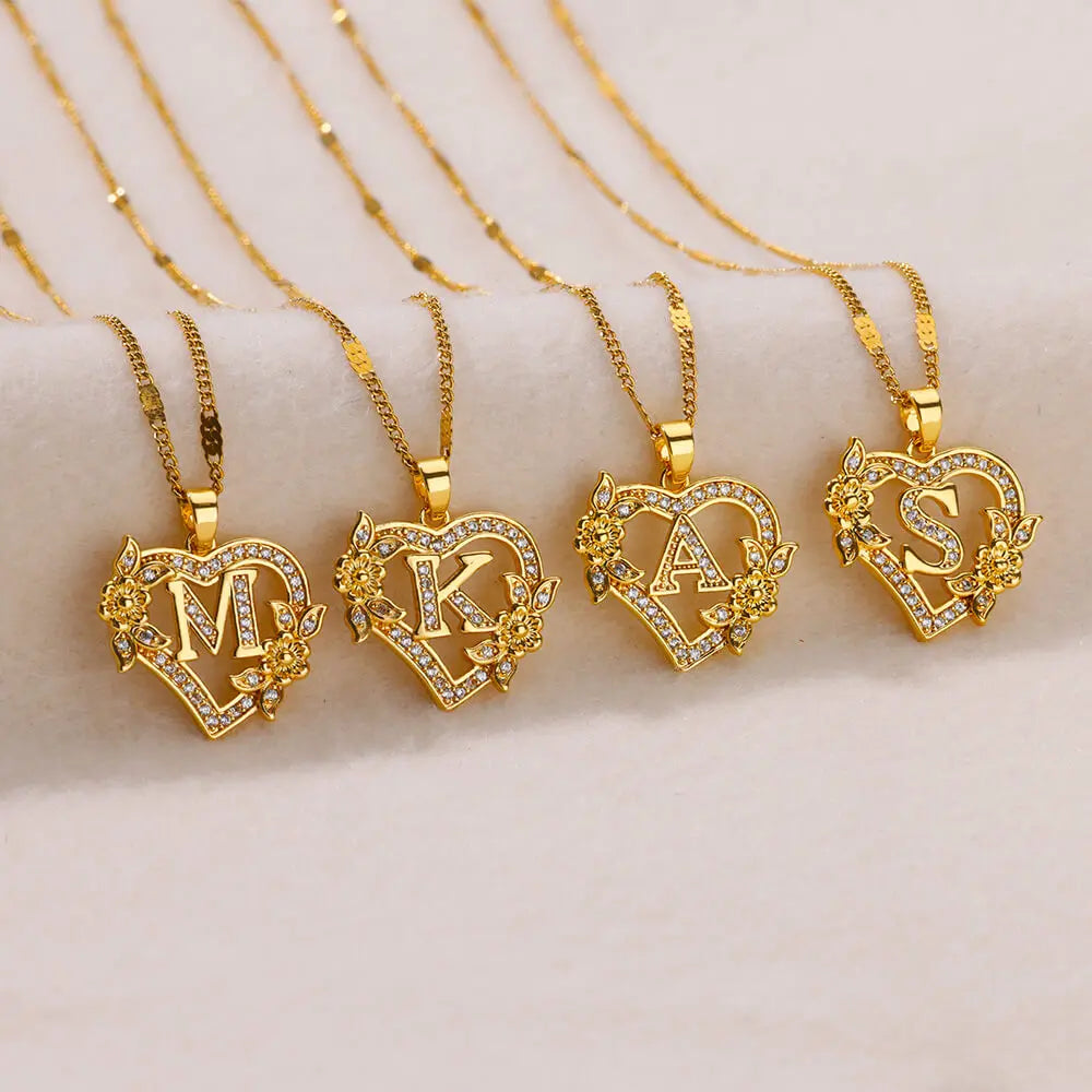 Pendentif Cœur Initial (Personnalisable)