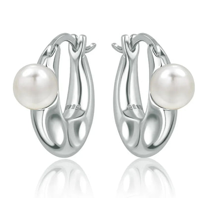 New Original 925 Sterling Silver Pearl Set Charms Ring Heart Earrings Beads Romantic Pendant Fit Bracelets Necklace Jewelry Gift