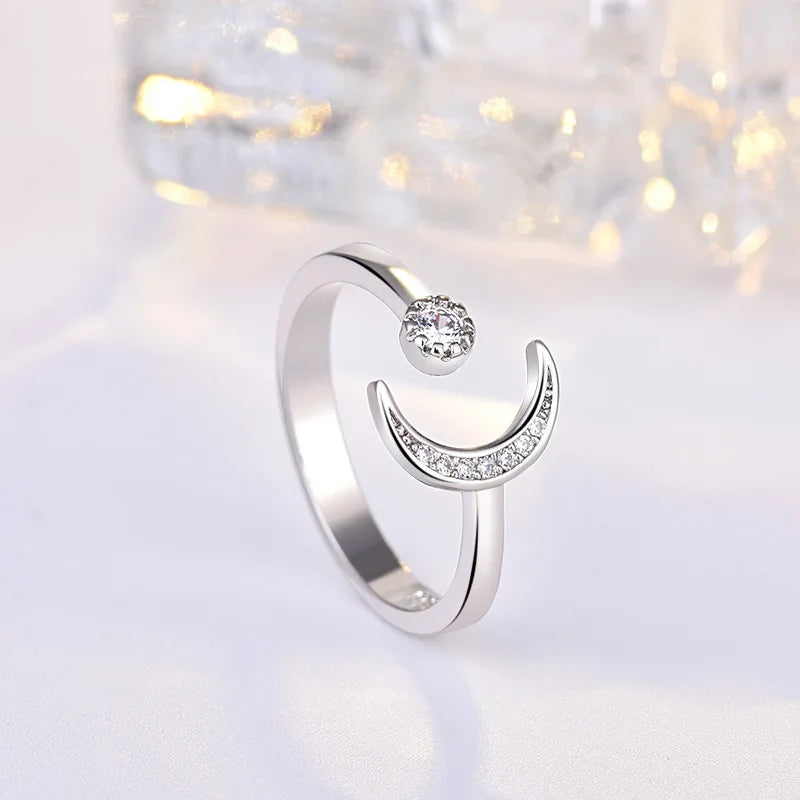 Original 925 Sterling Silver Ring High Quality Adjustable Opening AAA Zircon For Women Wedding Fine Fashion Jewelry Gift