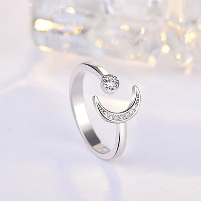 Original 925 Sterling Silver Ring High Quality Adjustable Opening AAA Zircon For Women Wedding Fine Fashion Jewelry Gift