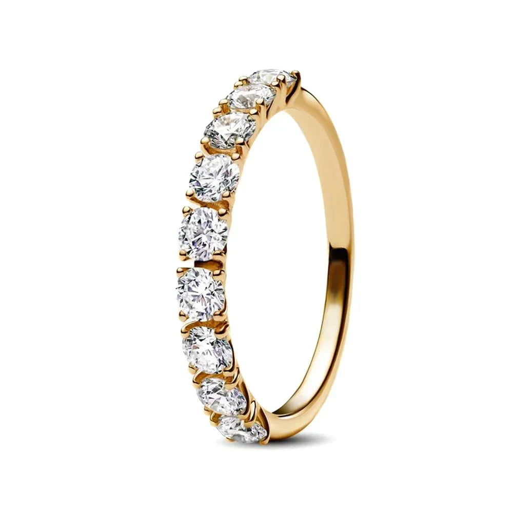 Original 925 Sterling Silver Princess Crown Moon Star Heart Bow Shell Crystal Rings Women Valentine's Birthday Gifts DIY Jewelry