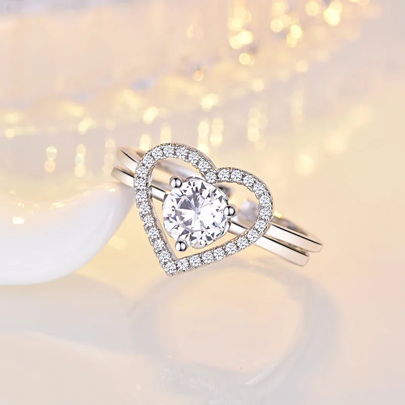 Original 925 Sterling Silver Ring High Quality Adjustable Opening AAA Zircon For Women Wedding Fine Fashion Jewelry Gift