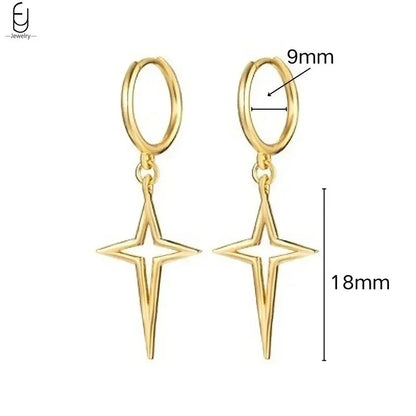 925 Stelings Silver Ear Needle Small Square Drop Earrings For Women Crystal Octagonal Star Sun Hoop Earrings Fashion Jewelry