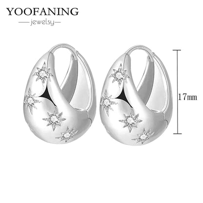 2025 New  925 Sterling Silver Needle Classic Retro Gold and Silver Ring Shaped Women's Large Earrings Party Luxury Jewelry Gifts