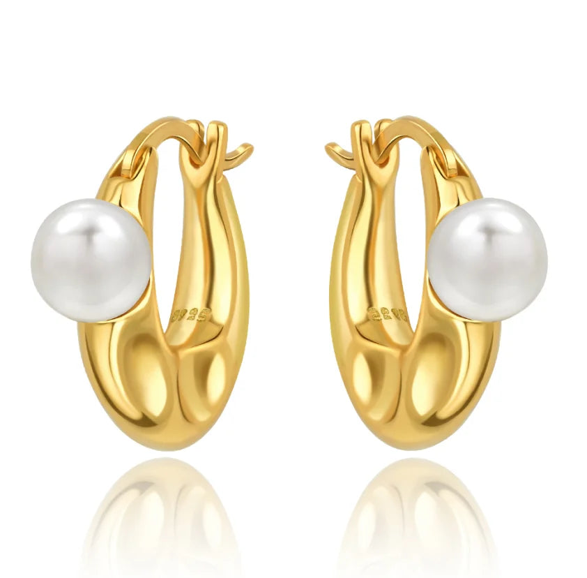 New Original 925 Sterling Silver Pearl Set Charms Ring Heart Earrings Beads Romantic Pendant Fit Bracelets Necklace Jewelry Gift