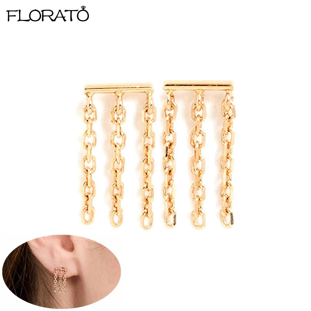 2025 New Gold Color Smooth Small Circle Earrings for Women 925 Sterling Silver Needle Trend Pendant Earrings Party Jewelry Gift