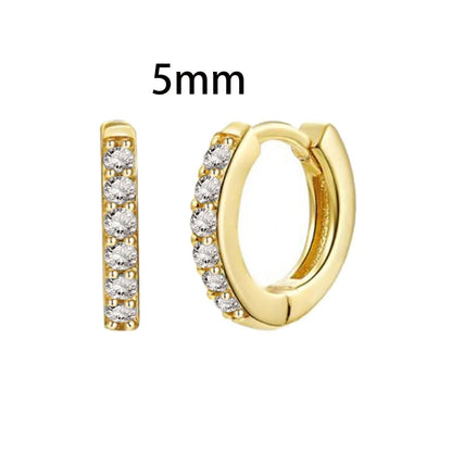 New Design Stainless Steel Cubic Zirconia Chain Hoop Earring For Women Square Water Drop Punk Cartilage Earring Piercing Jewelry