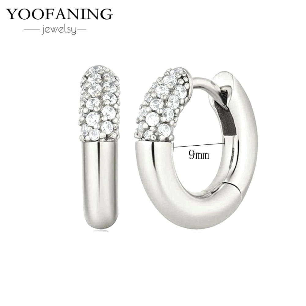 2025 New  925 Sterling Silver Needle Classic Retro Gold and Silver Ring Shaped Women's Large Earrings Party Luxury Jewelry Gifts