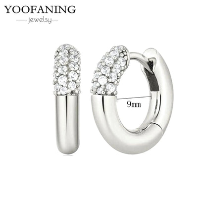 2025 New  925 Sterling Silver Needle Classic Retro Gold and Silver Ring Shaped Women's Large Earrings Party Luxury Jewelry Gifts