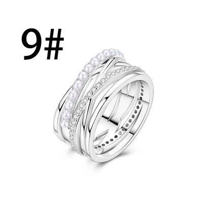 New Original 925 Sterling Silver Pearl Set Charms Ring Heart Earrings Beads Romantic Pendant Fit Bracelets Necklace Jewelry Gift