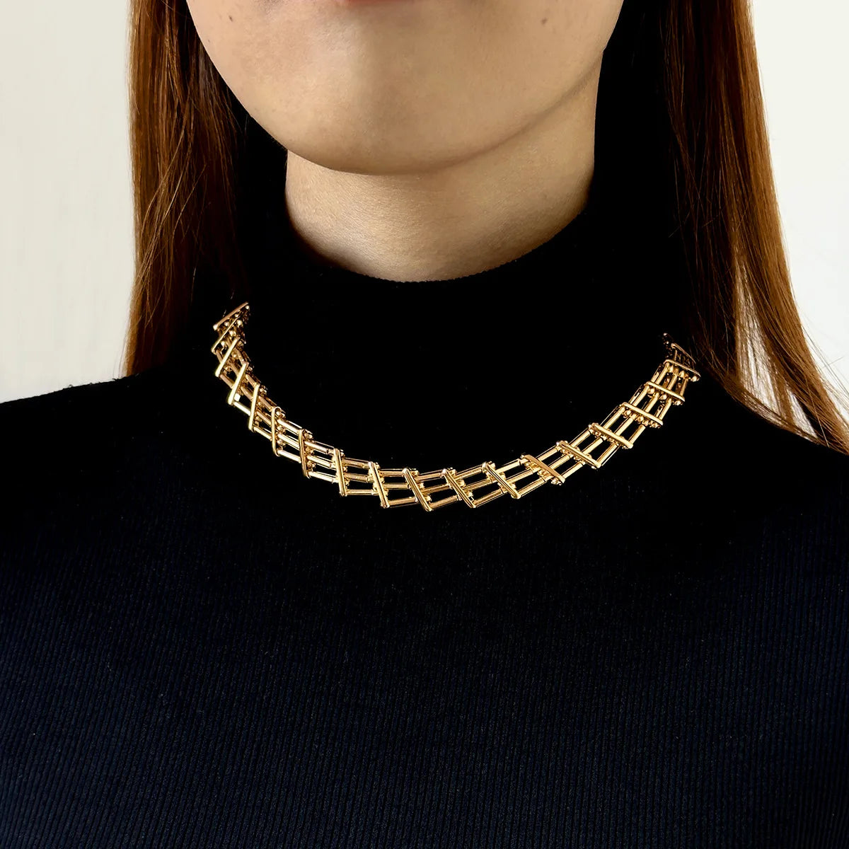 Docona Tocona Punk Heavy Metal Chain Choker Necklace for Women Fashion Gold Silver Color Alloy Simple Style Party Jewelry Collar